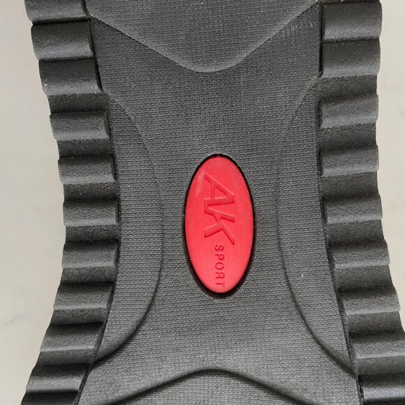 Anne Klein AK Sport Slip On w Zip Up Closure Fabric Sneakers Black & White Sz 10 - Picture 7 of 11